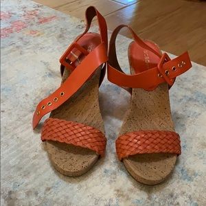 Platform orange shoes